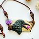 Polymer clay Raven pendant with pearls. Pendant. ArtelL. Online shopping on My Livemaster.  Фото №2