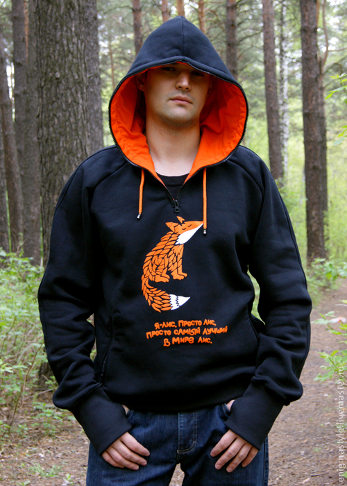 Hoodie, cool men's sweatshirt Fox black sweatshirt, Sweatshirts for men, Novosibirsk,  Фото №1