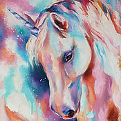 Картины и панно handmade. Livemaster - original item Unicorn oil painting on canvas 40/50cm.. Handmade.