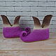 'Magic elf slippers' woolen felted ankle boots on the sole, Slippers, Nizhny Novgorod,  Фото №1