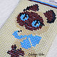 For phones handmade. Phone case beaded Kitten BOW blue bow ; . Jewelry from Gold fish. Fair Masters. 
