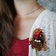 Заказать  Осенняя брошь "Птичка в гнезде". Sofi brooches. Ярмарка Мастеров. . Брошь-булавка Фото №3