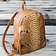 Backpack made of genuine Python skin and sheep skin. leather backpack, Backpacks, Denpasar,  Фото №1