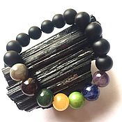 Obsidian men's Shambala bracelet 