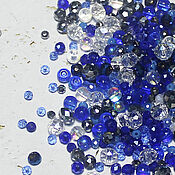 Материалы для творчества handmade. Livemaster - original item Beads mix 2 Blue with silver 10 g. Handmade.
