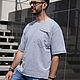 Серая мужская футболка, летняя футболка из хлопка без рисунка, Футболки и майки мужские, Новосибирск,  Фото №1