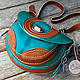 Бирюзовая кожаная сумочка "Turquoise Sea", Классическая сумка, Лиссабон,  Фото №1
