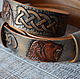 Belt leather with embossed 'the bear and the Celtic ornament”, Straps, Orenburg,  Фото №1