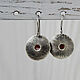 Order Silver earrings in boho style with garnets. etnoart. Livemaster. . Earrings Фото №3