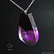 Pendant made of black hornbeam and resin with a lilac pattern. Pendants. Treas. Online shopping on My Livemaster.  Фото №2