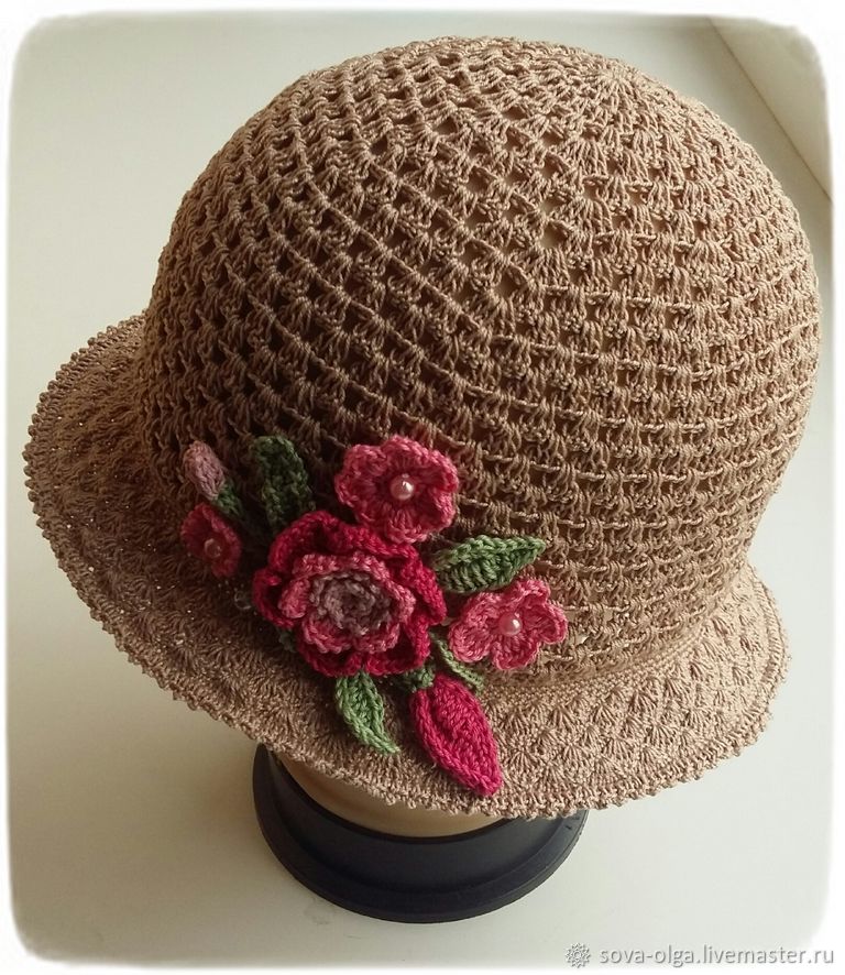 Летняя шляпка крючком для женщин - 61 фото