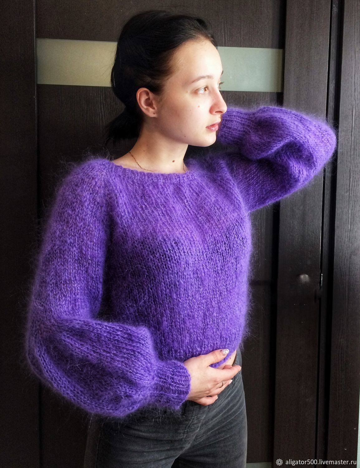 Пуловер женский из мохера