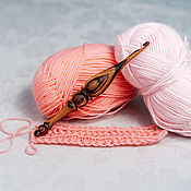 Материалы для творчества handmade. Livemaster - original item Wooden crochet hook 5#114. Handmade.