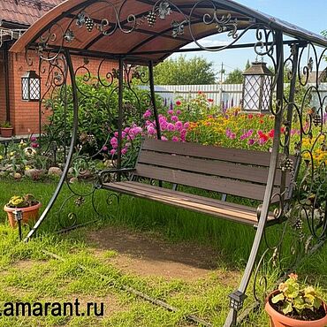 Дача и сад ручной работы. Ярмарка Мастеров - ручная работа Кованые качели с дпк. Handmade.