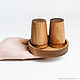 Salero y pepper pot, con soporte de Conjunto de madera de Cedro siberiano #SP2. Salt and pepper shakers. ART OF SIBERIA. My Livemaster. Фото №4
