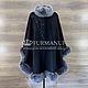 In stock! Elegant black poncho with embroidery, Ponchos, Moscow,  Фото №1