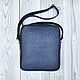 Order Men's bag made of genuine ostrich leather, dark blue color. SHOES&BAGS. Livemaster. . Men\'s bag Фото №3