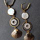 Gold-plated earrings with mother of pearl and pearls. Earrings. color of magic. My Livemaster. Фото №5