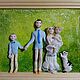 Объемная картина-панно "Папа, мама, доча, сын и котя". Картины. Figuressfoto. Ярмарка Мастеров.  Фото №6