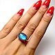 Серебряное Кольцо с Лабрадором. Кольца. Larimar1. Интернет-магазин Ярмарка Мастеров.  Фото №2