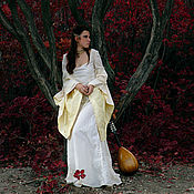 Одежда handmade. Livemaster - original item Long White Cotton Dress «Medieval Light». Handmade.