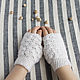 Заказать Белые короткие ажурные митенки. Теплые вязаные аксессуары (netti-knitting2). Ярмарка Мастеров. . Митенки Фото №3