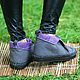 Boots loafers Low suede Grey violet. Ankle boot. Katorina Rukodelnica HandMadeButik. My Livemaster. Фото №5