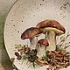 Тарелка сувенирная интерьерная керамическая "Белые грибы". Тарелки декоративные. Студия декора 'Нота стиля'. Ярмарка Мастеров.  Фото №5