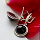 Earrings with onyx, 'Carmen', black agate, silver, Earrings, Moscow,  Фото №1