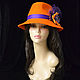 Fedora ' Orange'. Hats1. Novozhilova Hats. Online shopping on My Livemaster.  Фото №2