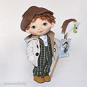 Куклы и игрушки handmade. Livemaster - original item Rag doll boy with green eyes in a green jumpsuit. Handmade.