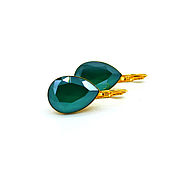 Украшения handmade. Livemaster - original item Earrings with Swarovski crystals, Royal Green,emerald. Handmade.