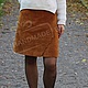 The skirt made of Red suede with smooth edge, Skirts, Moscow,  Фото №1