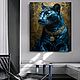 Картина маслом черная пантера Современные картины на заказ Живопись. Картины. Картины маслом на заказ Современные❤. Ярмарка Мастеров.  Фото №4