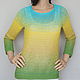 Jumper silk 'Olive,mustard,yellow and turquoise'. Jumpers. Alenushkina Tatiana. Online shopping on My Livemaster.  Фото №2