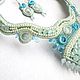 Колье и серьги "Талая вода" с аквамаринами и swarovski. Комплекты украшений. Украшения из бисера Зои Гоженко (gozenkozoya). Ярмарка Мастеров.  Фото №5