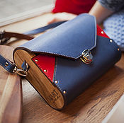 Сумки и аксессуары handmade. Livemaster - original item Womens leather handbag Bag Great Britain blue red. Handmade.