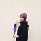 Вязаная шапка Purple Winter. Шапки. AnnaFet. Ярмарка Мастеров.  Фото №4