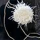 Choker white aster with ostrich feather, Chokers, Moscow,  Фото №1
