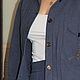  Женская куртка синего цвета из вареной крапивы с карманом, Куртки, Челябинск,  Фото №1