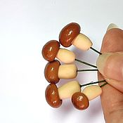 Цветы и флористика handmade. Livemaster - original item Mushroom Miniature for Dolls Garden Miniature Mushrooms Brown Beige. Handmade.