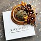 Заказать Брошь с натуральным камнем Цветы из кожи. Мария Шахматова Mary Brooch. Ярмарка Мастеров. . Брошь-булавка Фото №3