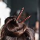 Заколка-шпилька для волос (пара) из красного дерева H17