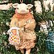 Елочная игрушка Свинка модница в винтажном стиле. Игрушки. Мария Максимова. Ярмарка Мастеров.  Фото №6