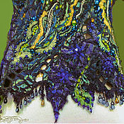 Одежда handmade. Livemaster - original item Blouse knitwear, embroidered with beads, beads, nature. stones, amber. Handmade.
