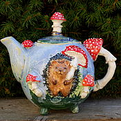 Посуда handmade. Livemaster - original item Teapots: hedgehog and fly agaric.. Handmade.