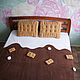 Chocolate plaid and cookie pillows, a gift for a sweet tooth brown plaid, Blankets, Novosibirsk,  Фото №1