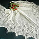 Openwork shawl white, Down scarf knitted with knitting needles. Shawls. Lace Shawl by Olga. My Livemaster. Фото №5