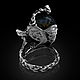 Кольцо серебряное с драконом и камнем. Кольца. Aventure.Jewelry. Интернет-магазин Ярмарка Мастеров.  Фото №2