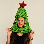 Сувениры и подарки handmade. Livemaster - original item Hat-Christmas tree, A gift for the New Year 2024, A cool hat, a Christmas tree costume. Handmade.
